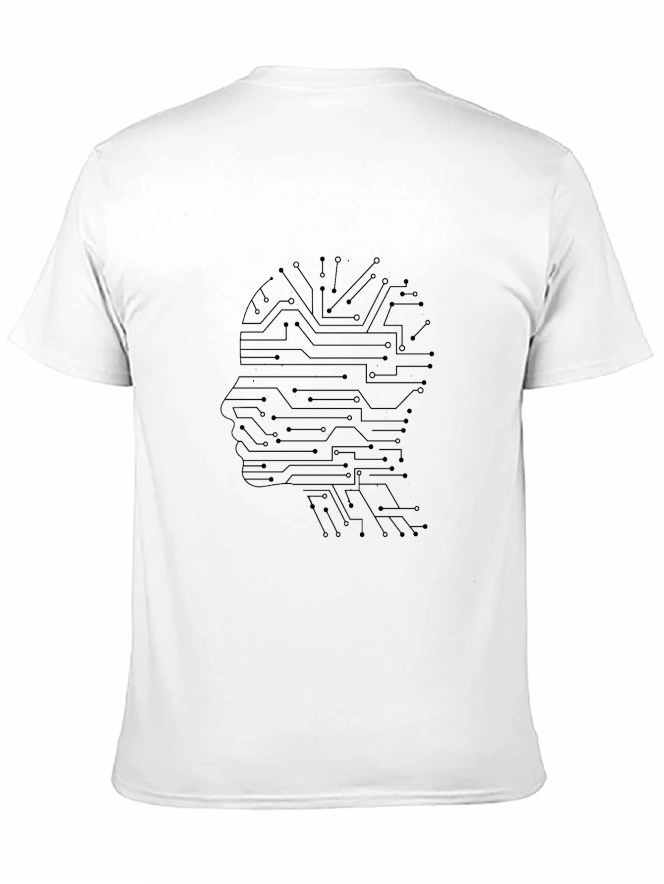 AI Circuit Head Graphic T-Shirt - Black