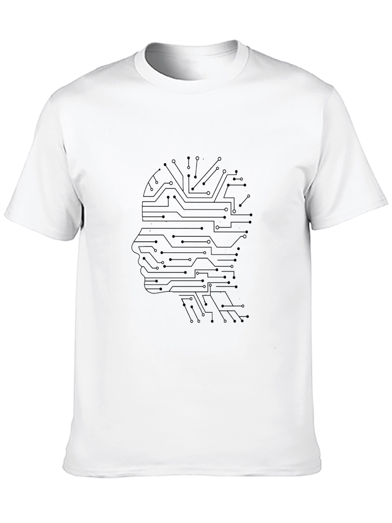 AI Circuit Head Graphic T-Shirt - Black