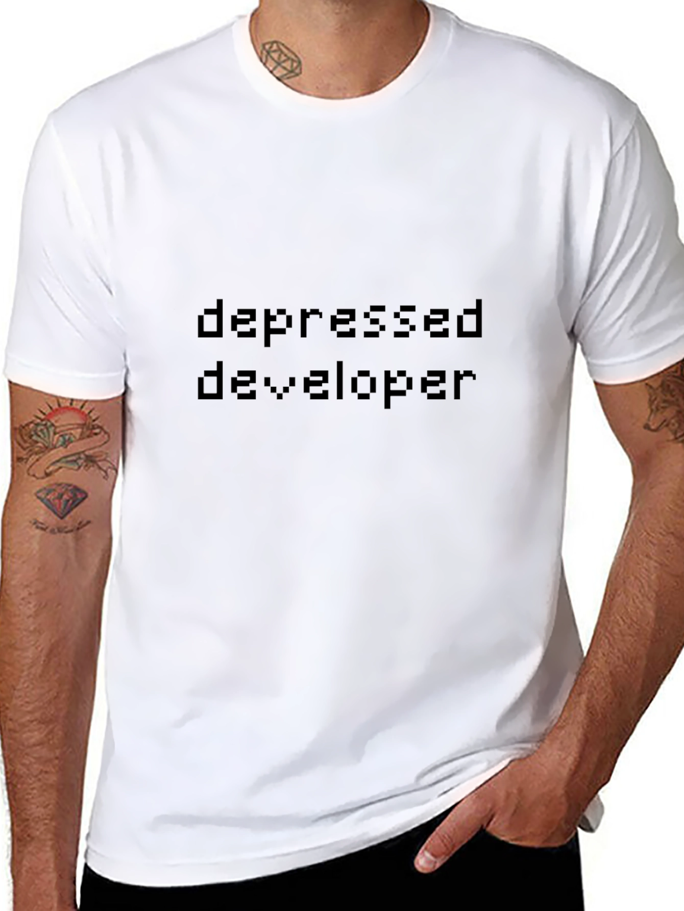 Depressed Developer T-Shirt - Dark Humor Tee