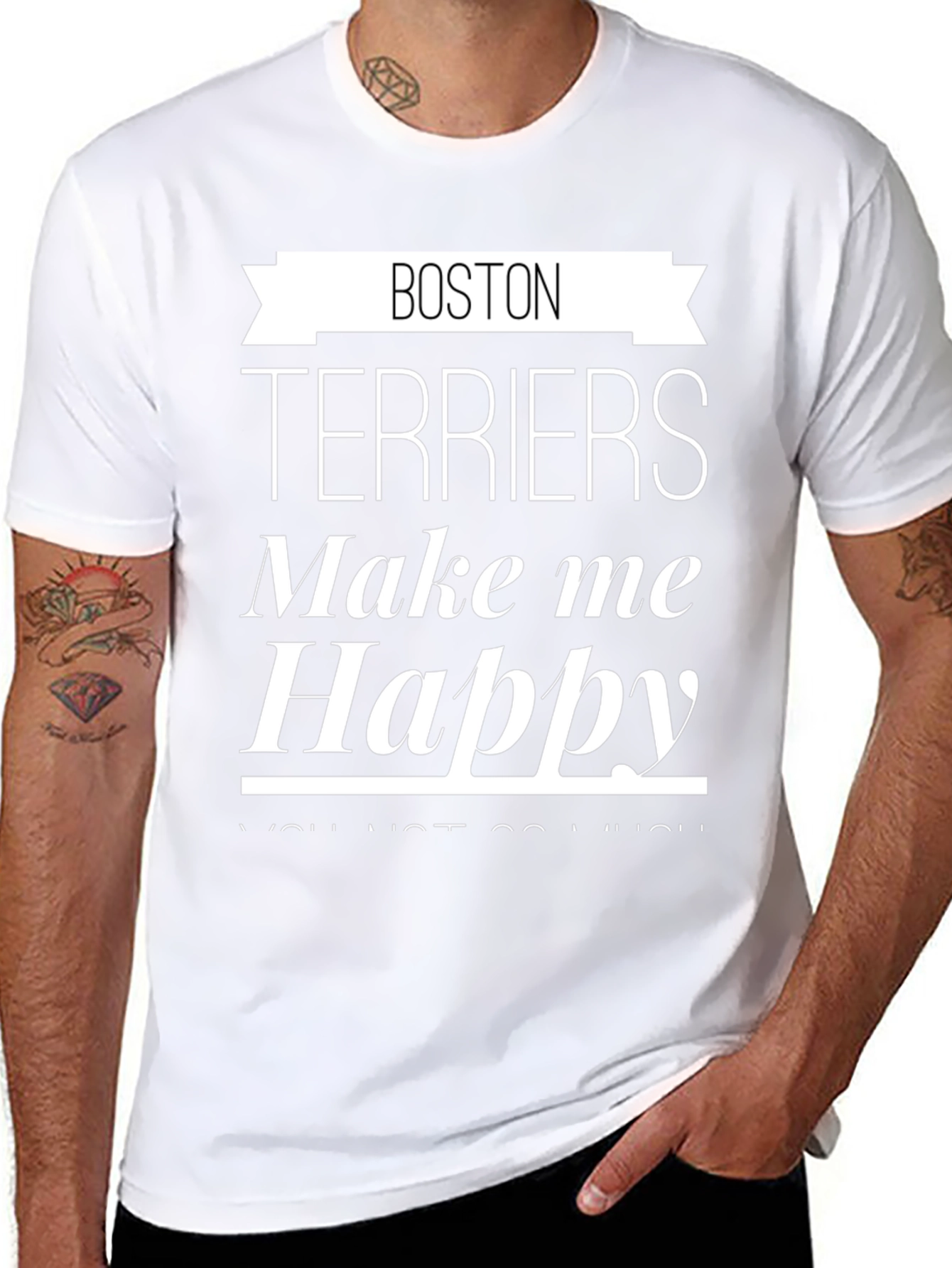 Boston Terriers Make Me Happy Graphic T-Shirt