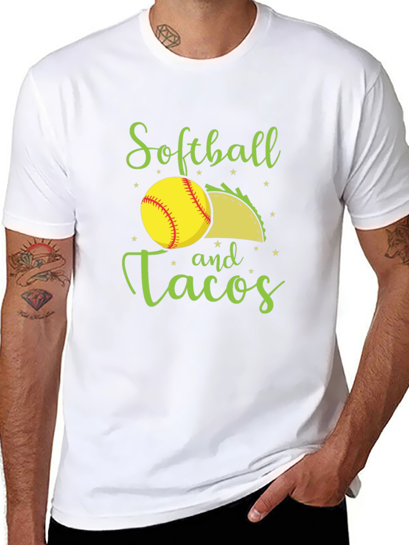 Softball and Tacos Black T-Shirt
