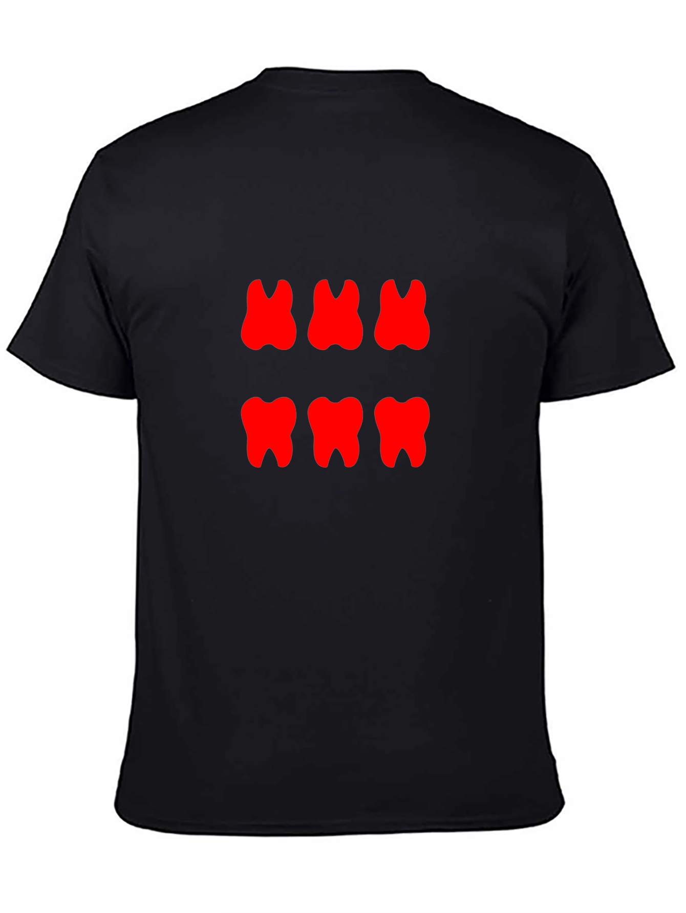 Red Teeth Graphic Print Black T-Shirt