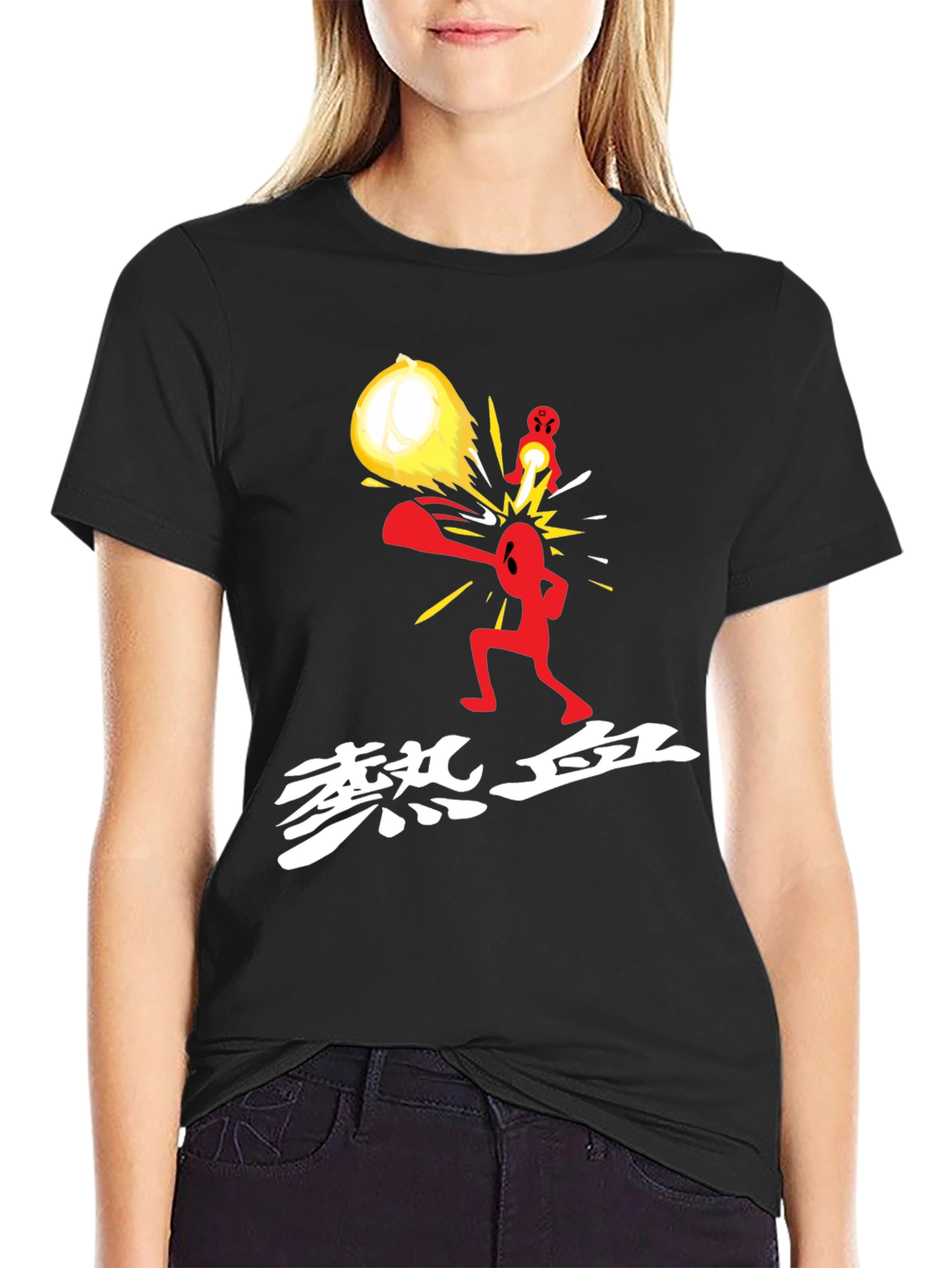 Novelty Graphic Print Black T-Shirt