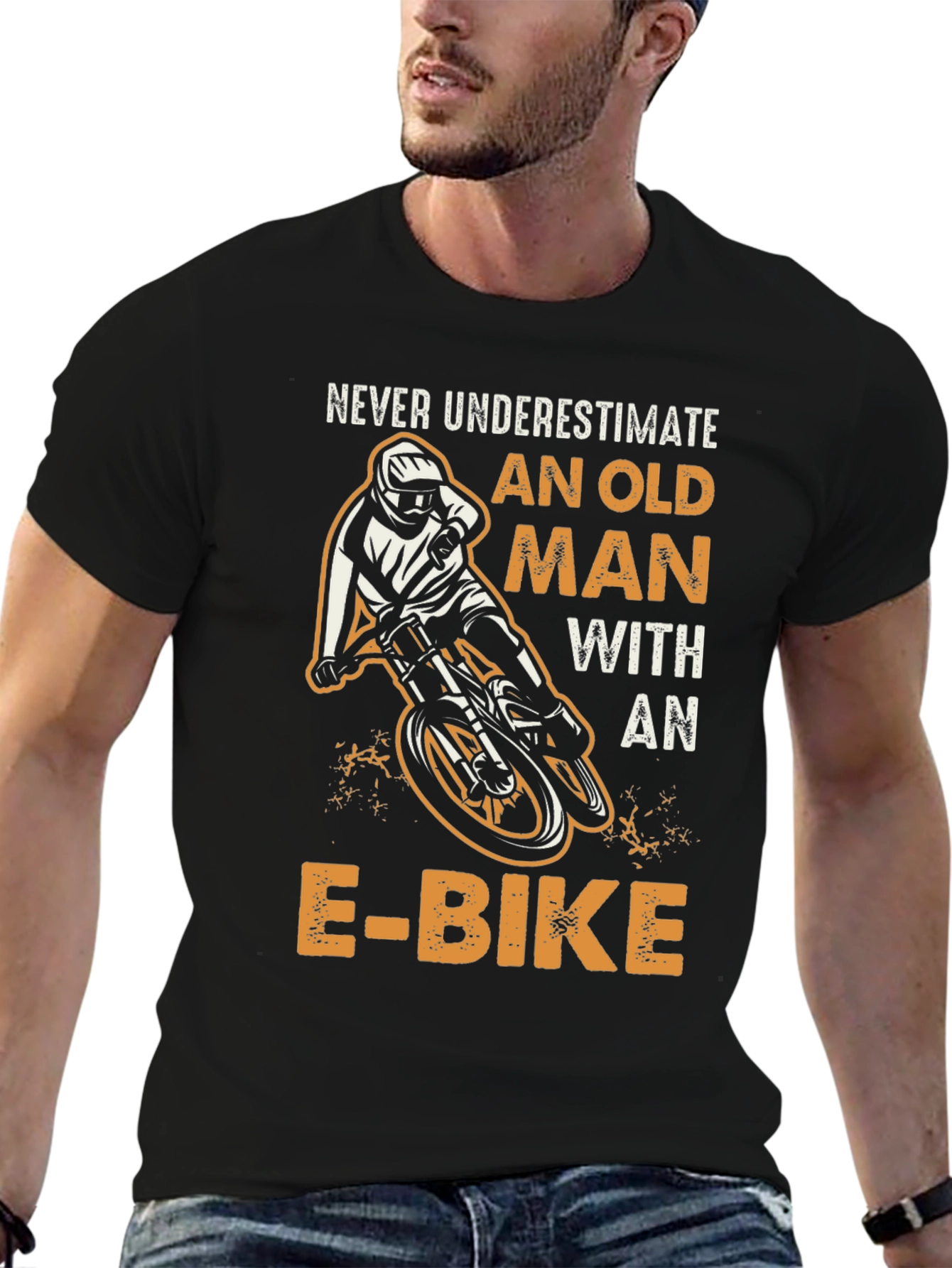 Never Underestimate Old Man E-Bike Graphic Tee