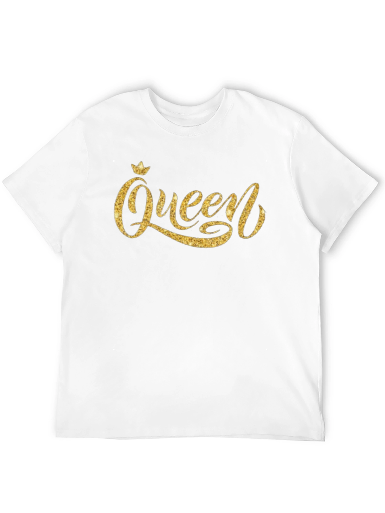 Queen Glitter Graphic Black T-Shirt
