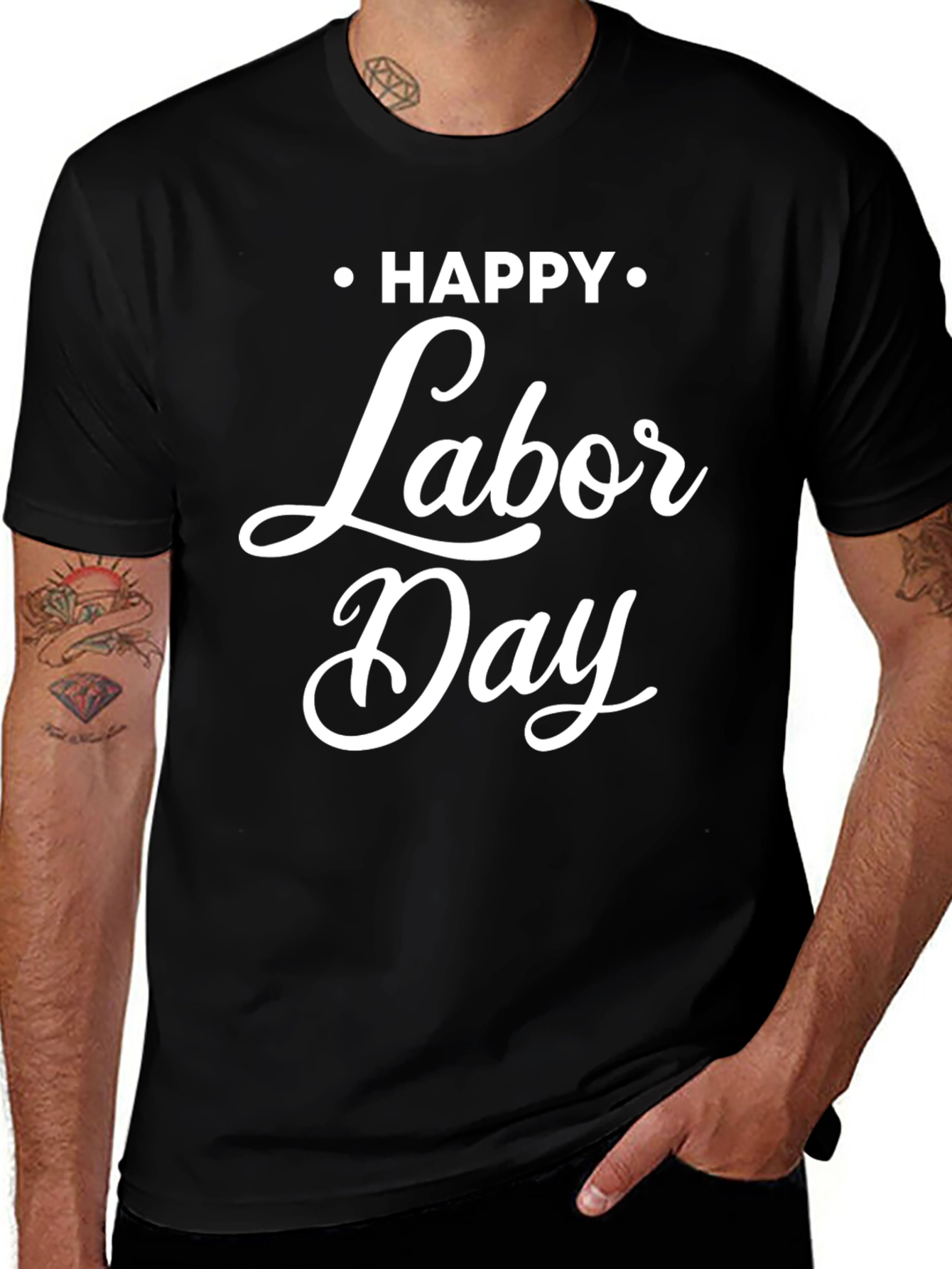 Happy Labor Day T-Shirt - Mens Black Tee