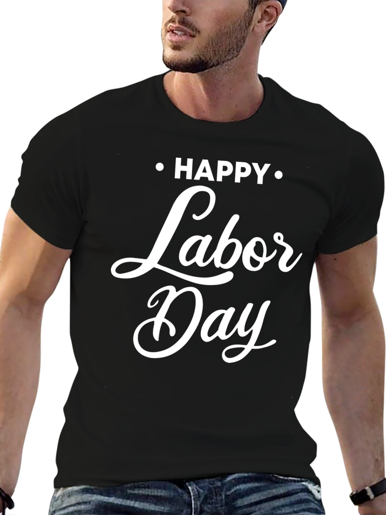 Happy Labor Day T-Shirt - Mens Black Tee
