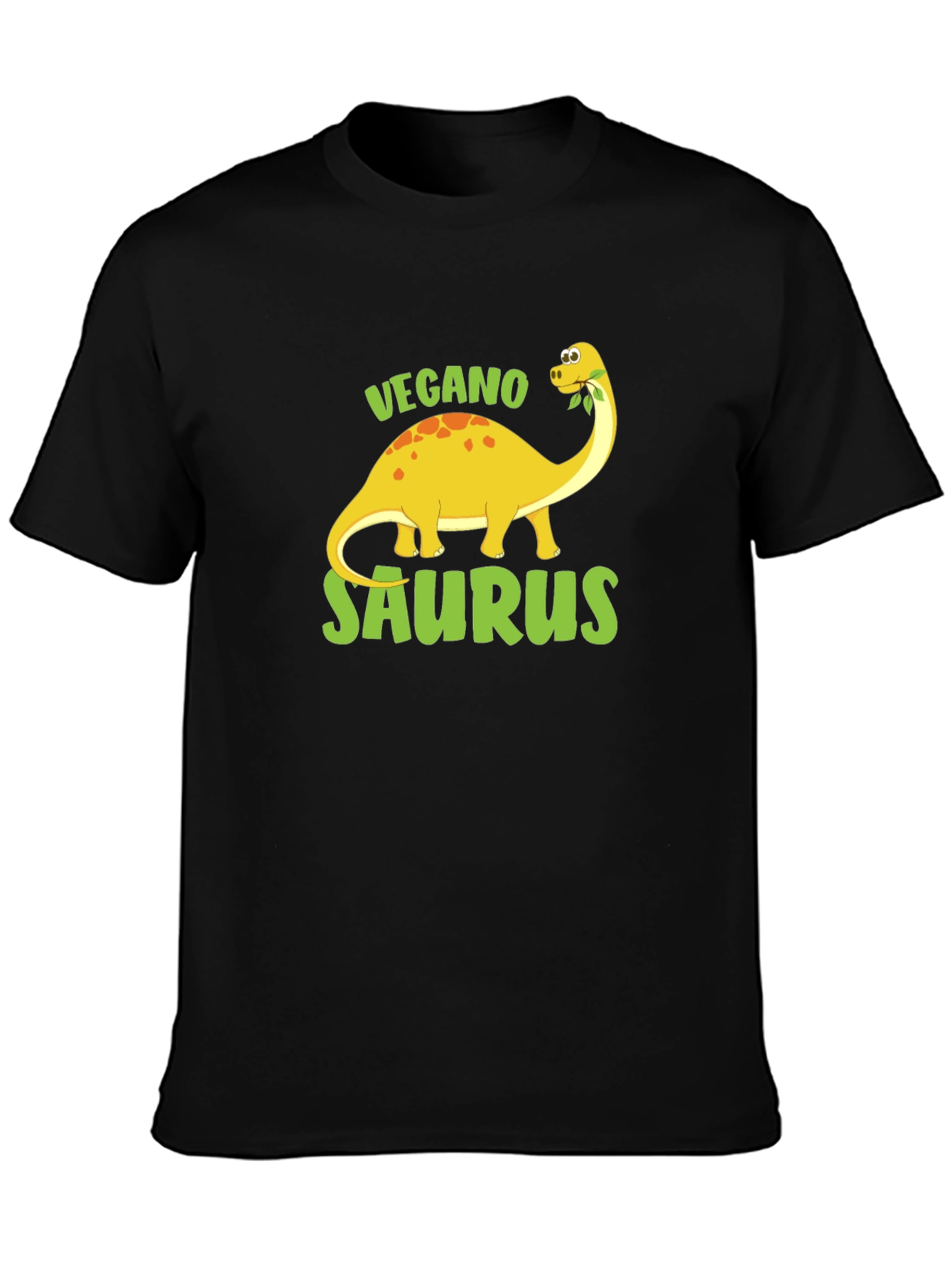 Vegano Saurus Black T-Shirt - Vegan Dinosaur Tee