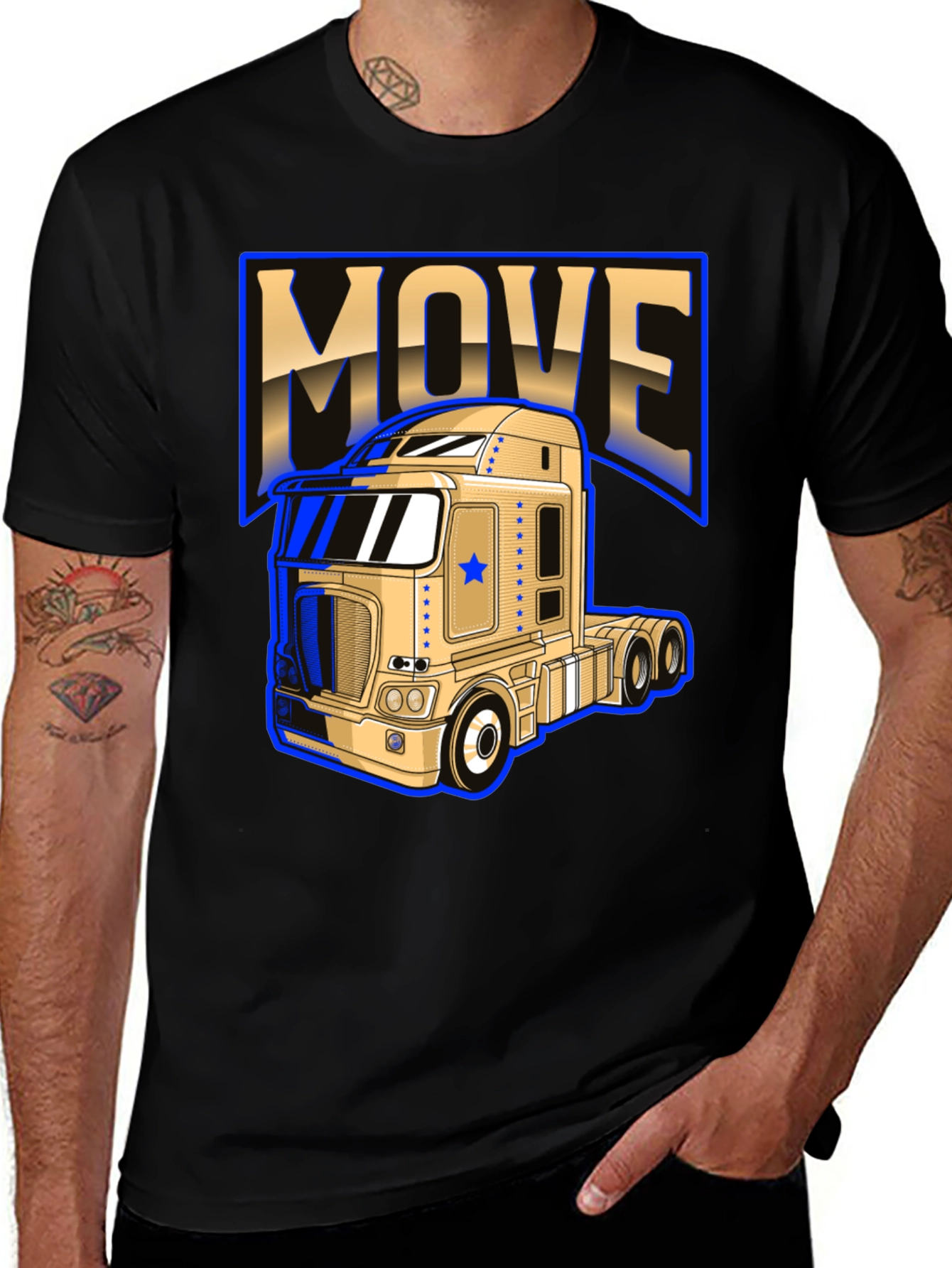 Move Trucker T-Shirt - Bold Graphic Design