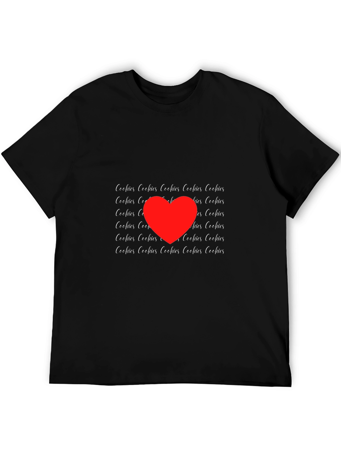 Cookies Love T-Shirt - Black Crew Neck Tee
