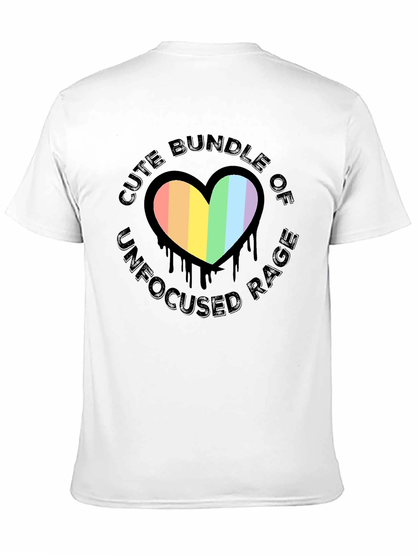 Cute Bundle of Unfocused Rage T-Shirt - Rainbow Heart