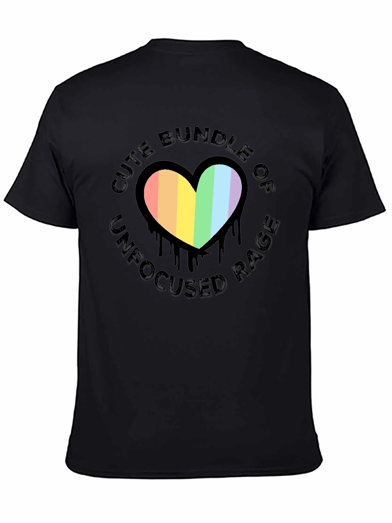 Cute Bundle of Unfocused Rage T-Shirt - Rainbow Heart