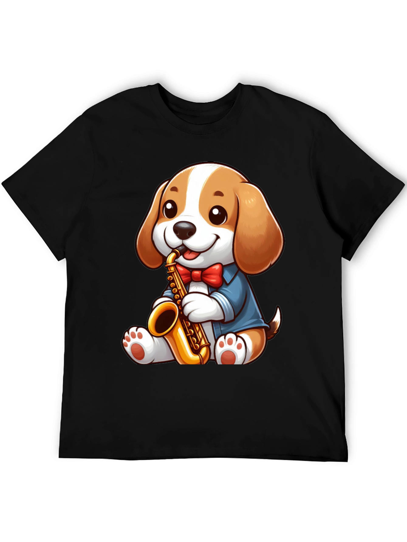 Cute Dog Saxophone T-Shirt - Music Lover Tee