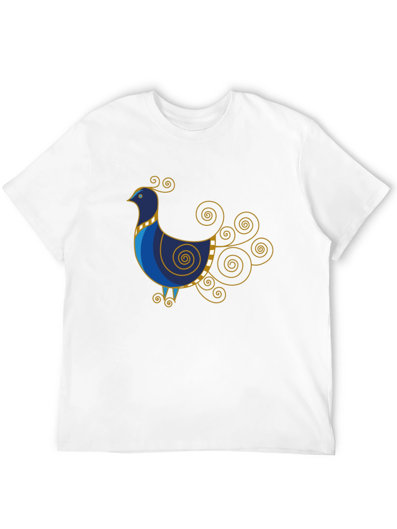 Stylized Bird Graphic Tee - Black