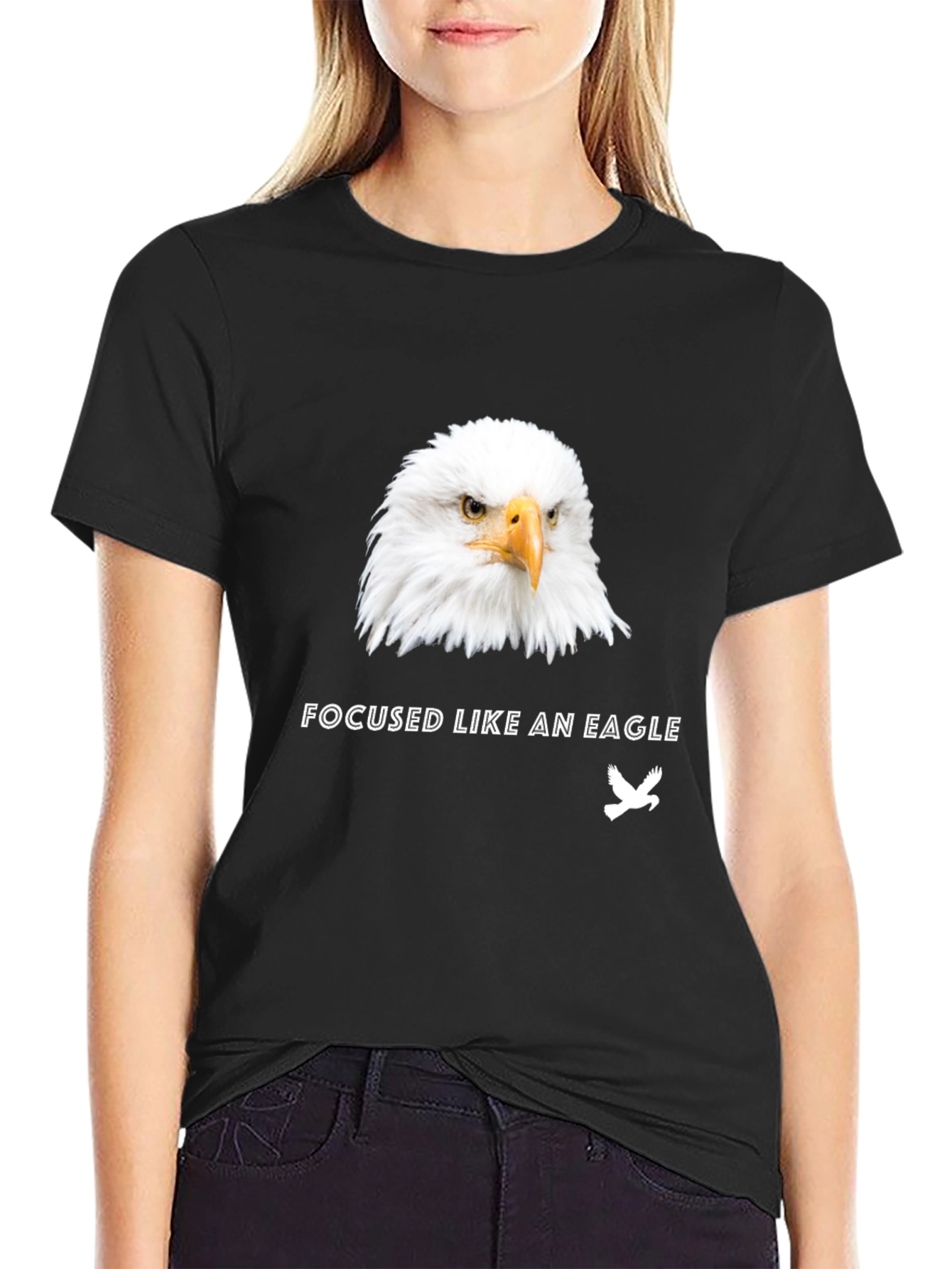 Focused Like an Eagle Black Graphic Tee