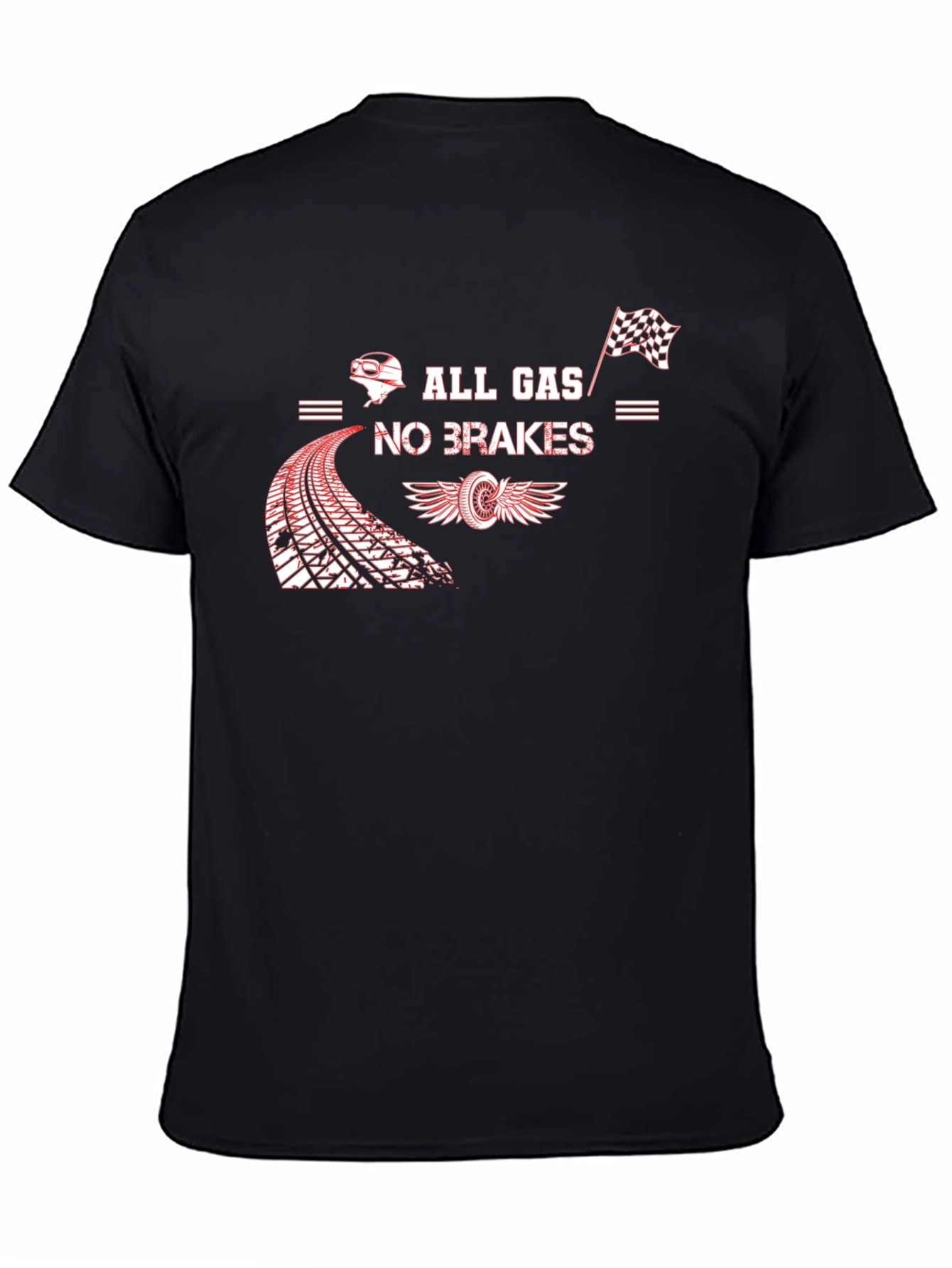 All Gas No Brakes Black Graphic Tee