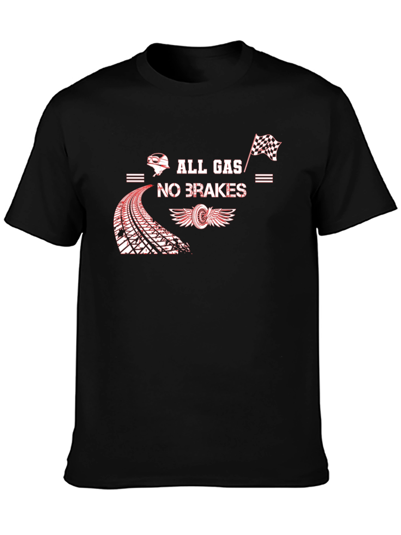 All Gas No Brakes Black Graphic Tee
