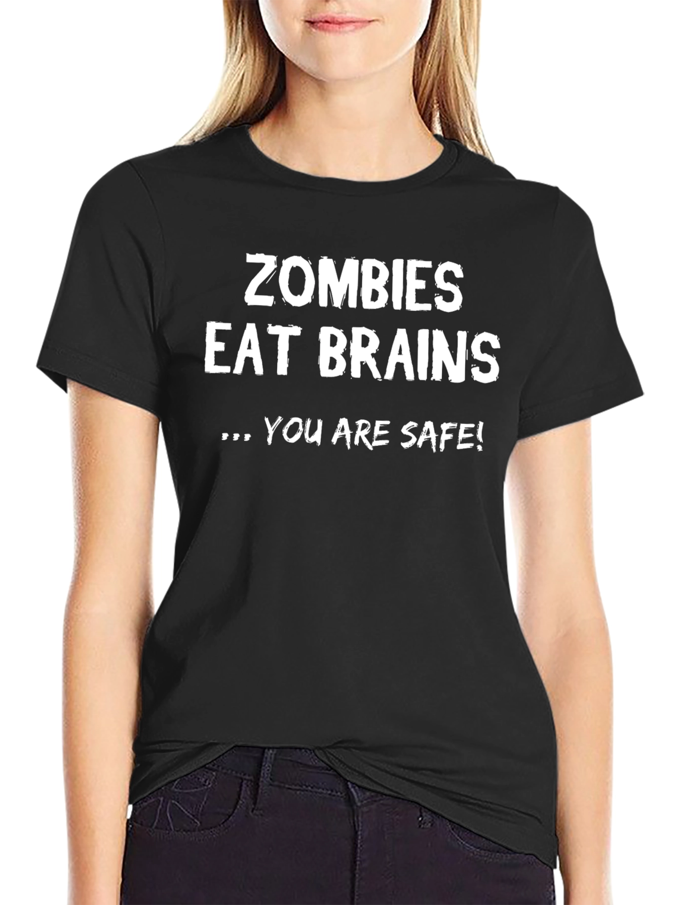 Zombies Eat Brains Funny Graphic T-Shirt