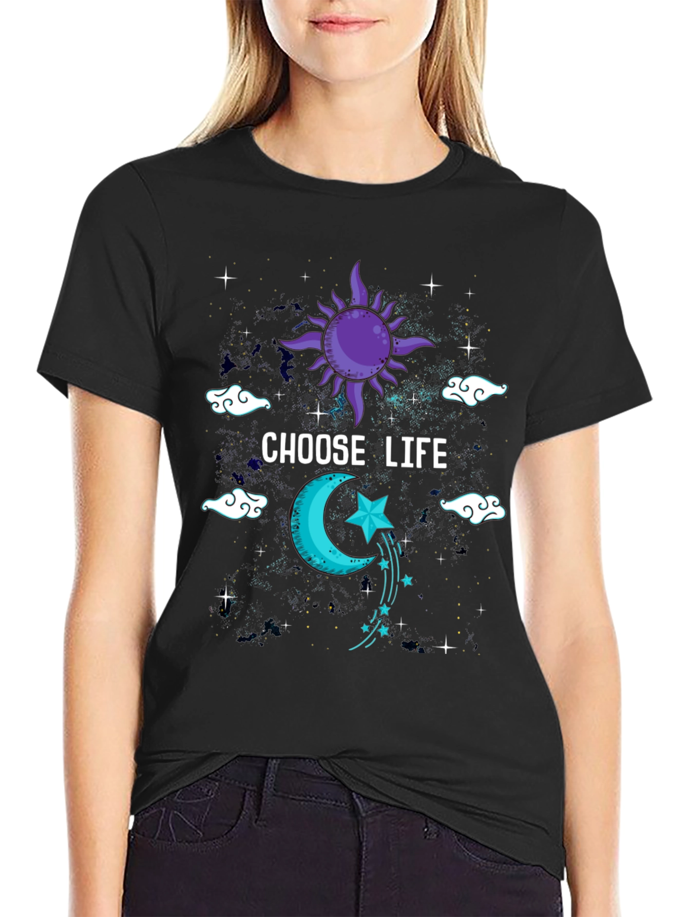 Choose Life Graphic T-Shirt - Celestial Design
