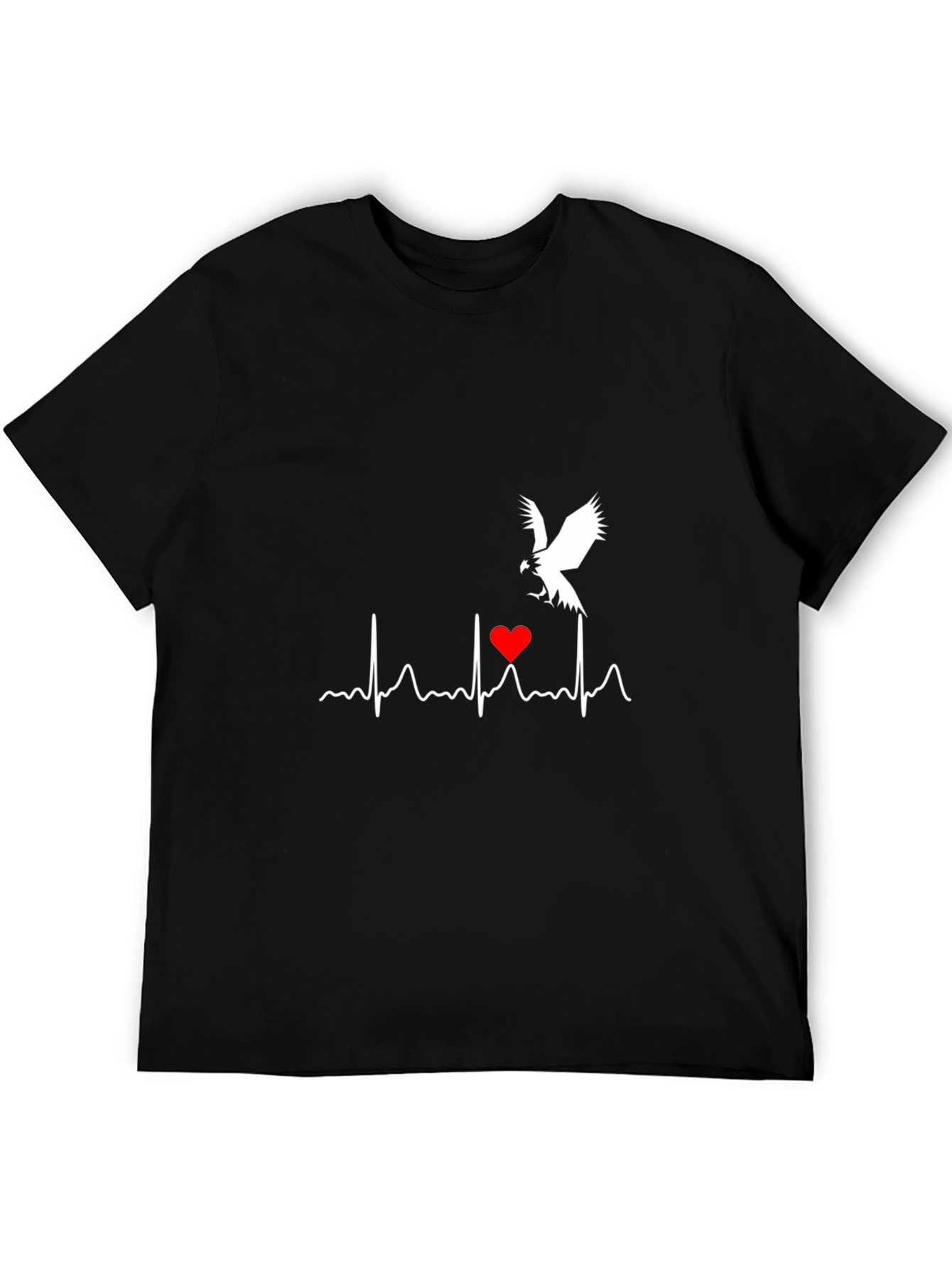 Heartbeat Bird Graphic Tee - Black