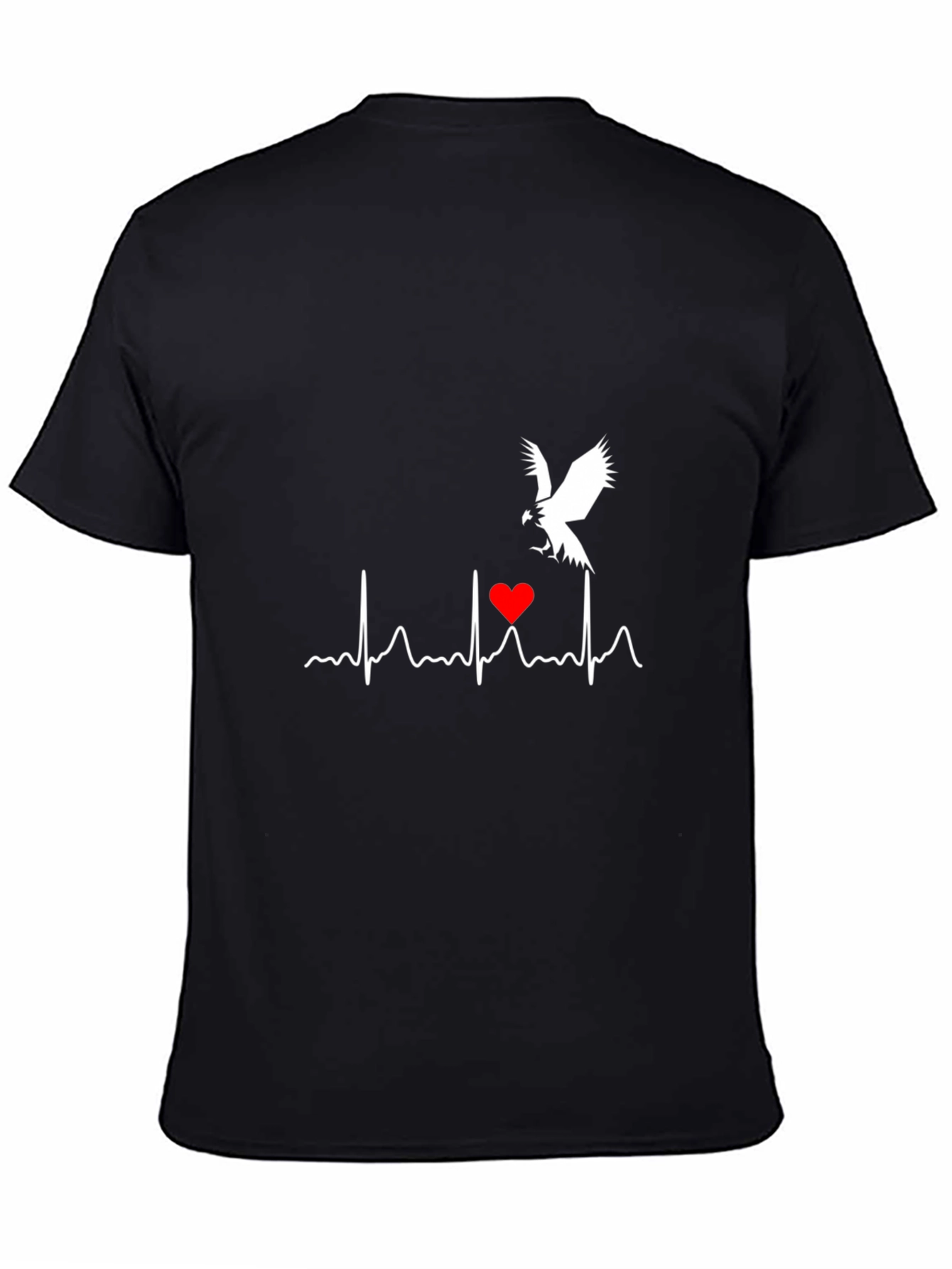 Heartbeat Bird Graphic Tee - Black