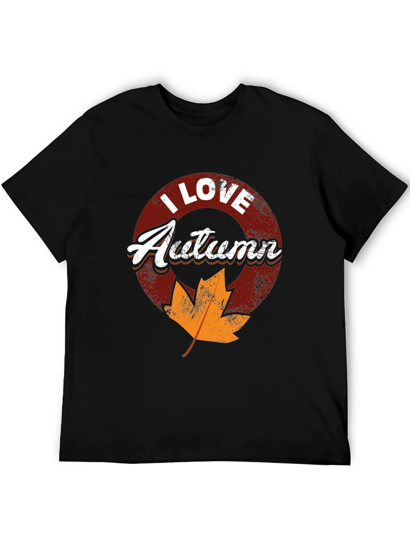 I Love Autumn Black T-Shirt