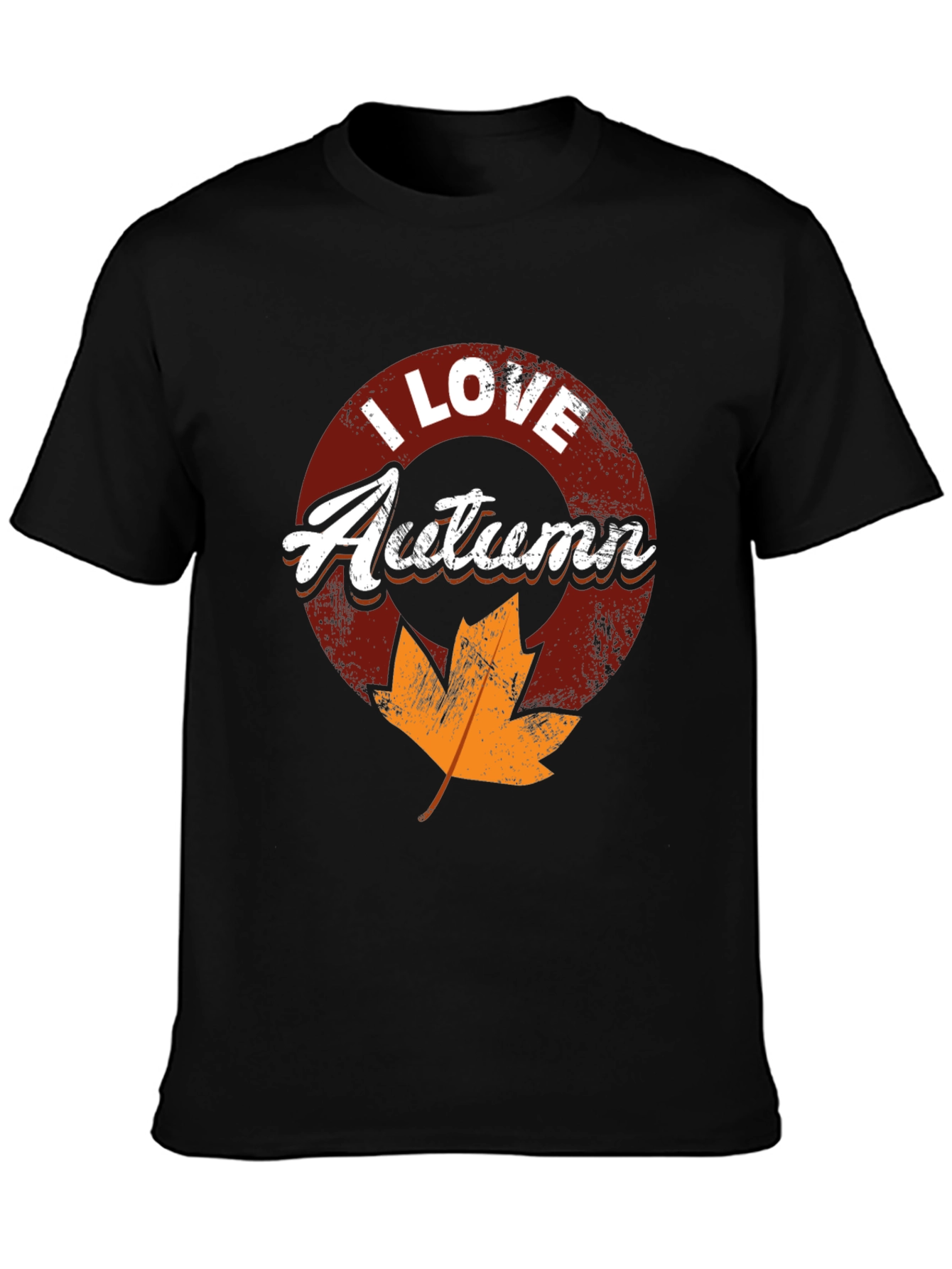 I Love Autumn Black T-Shirt