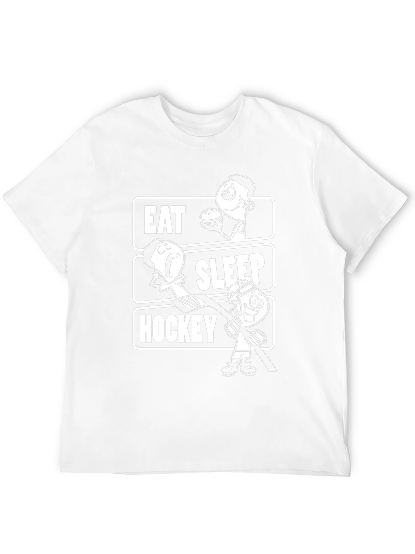 Eat Sleep Hockey Black Graphic T-Shirt