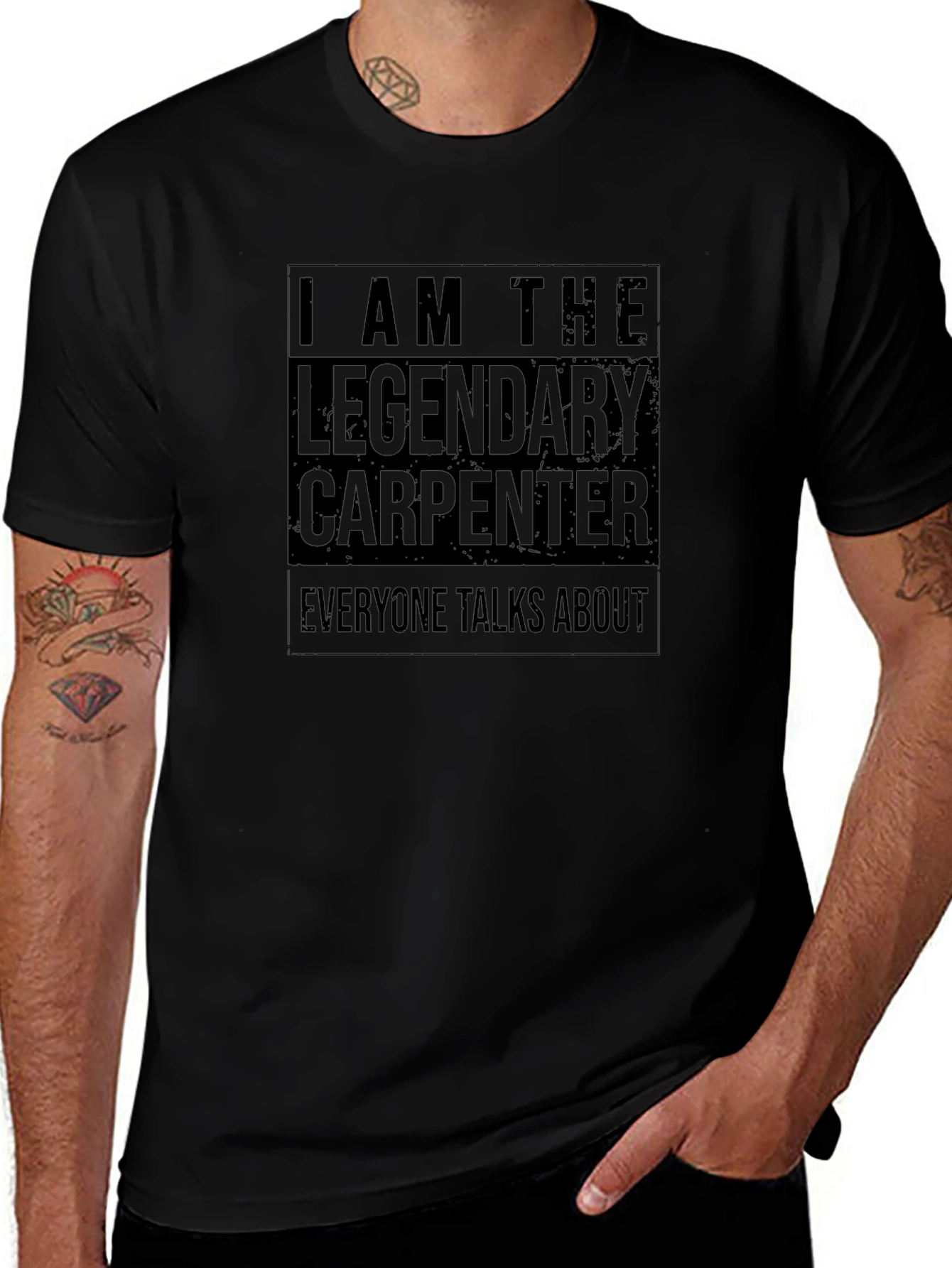 Legendary Carpenter Graphic Tee - Black Crew Neck