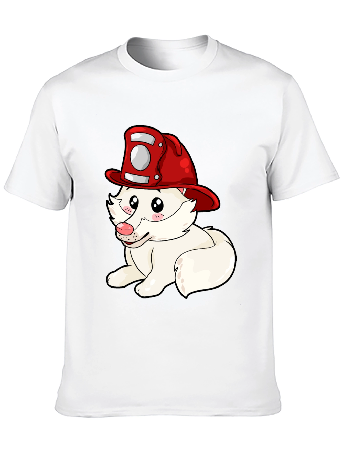 Firefighter Puppy T-Shirt - Cute Cartoon Dog Tee