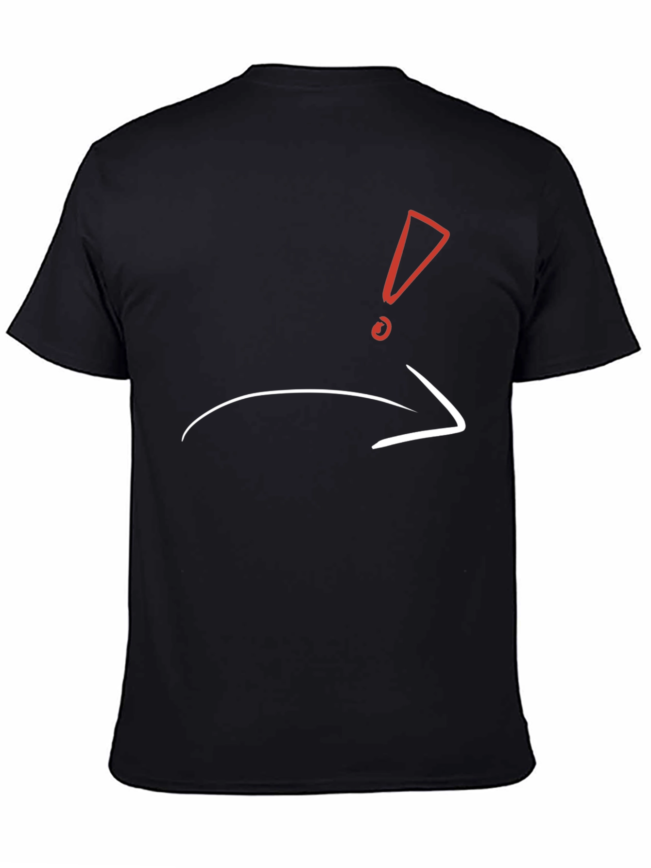 Funny Graphic Tee - Exclamation Arrow Black T-Shirt