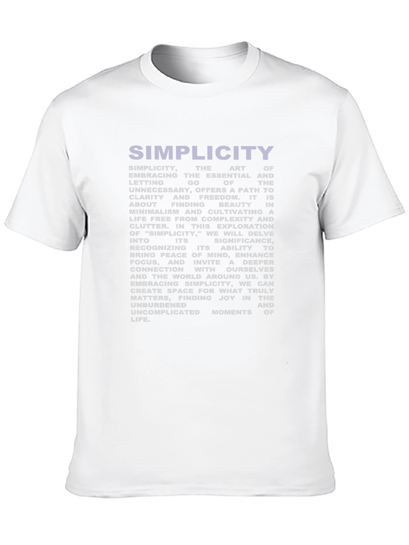 Simplicity Art T-Shirt Minimalist Philosophy Tee