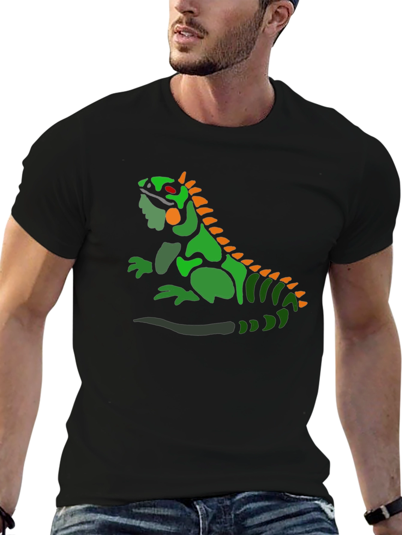 Iguana Graphic Print T-Shirt - Reptile Lover Tee