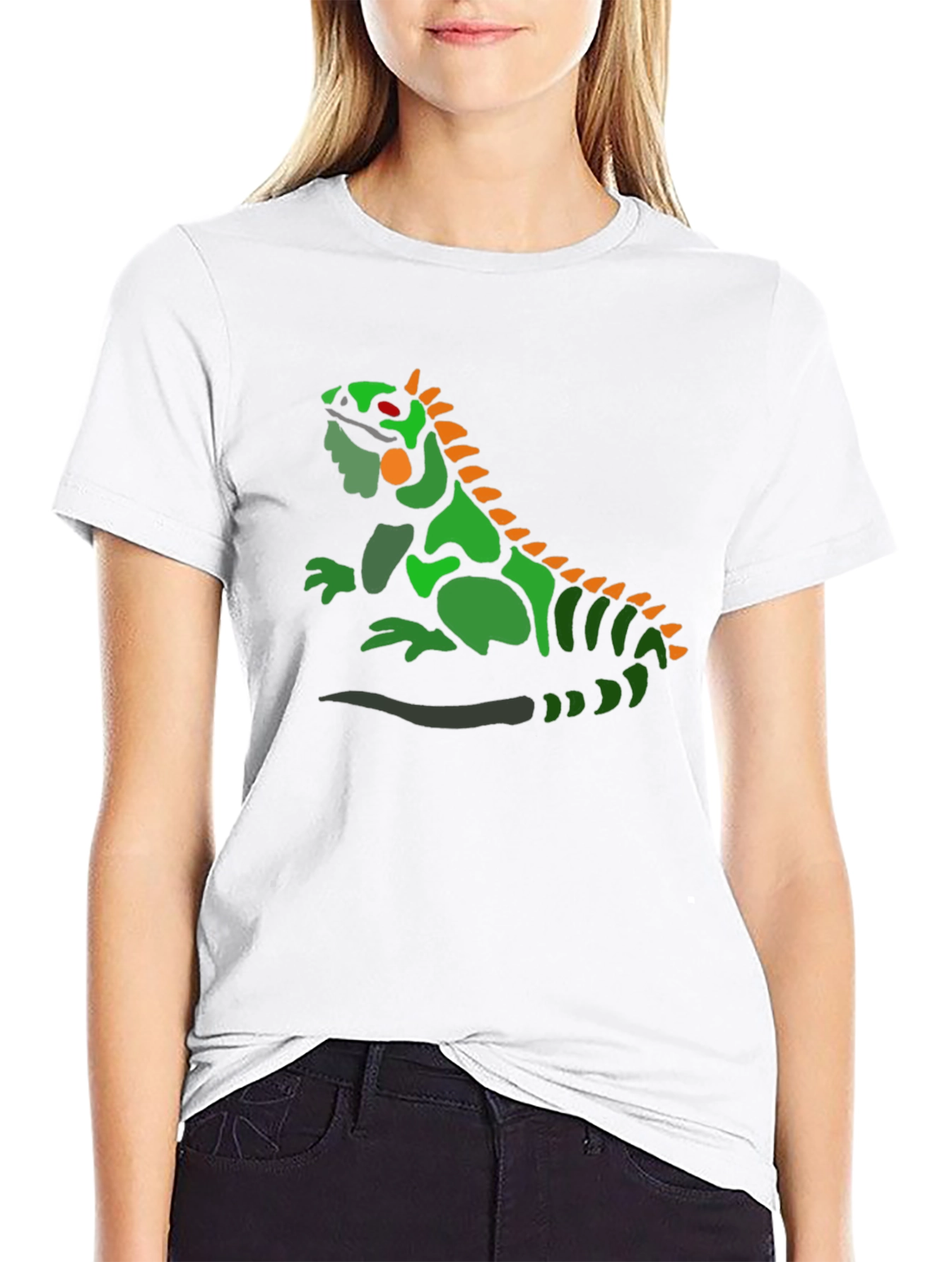 Iguana Graphic Print T-Shirt - Reptile Lover Tee