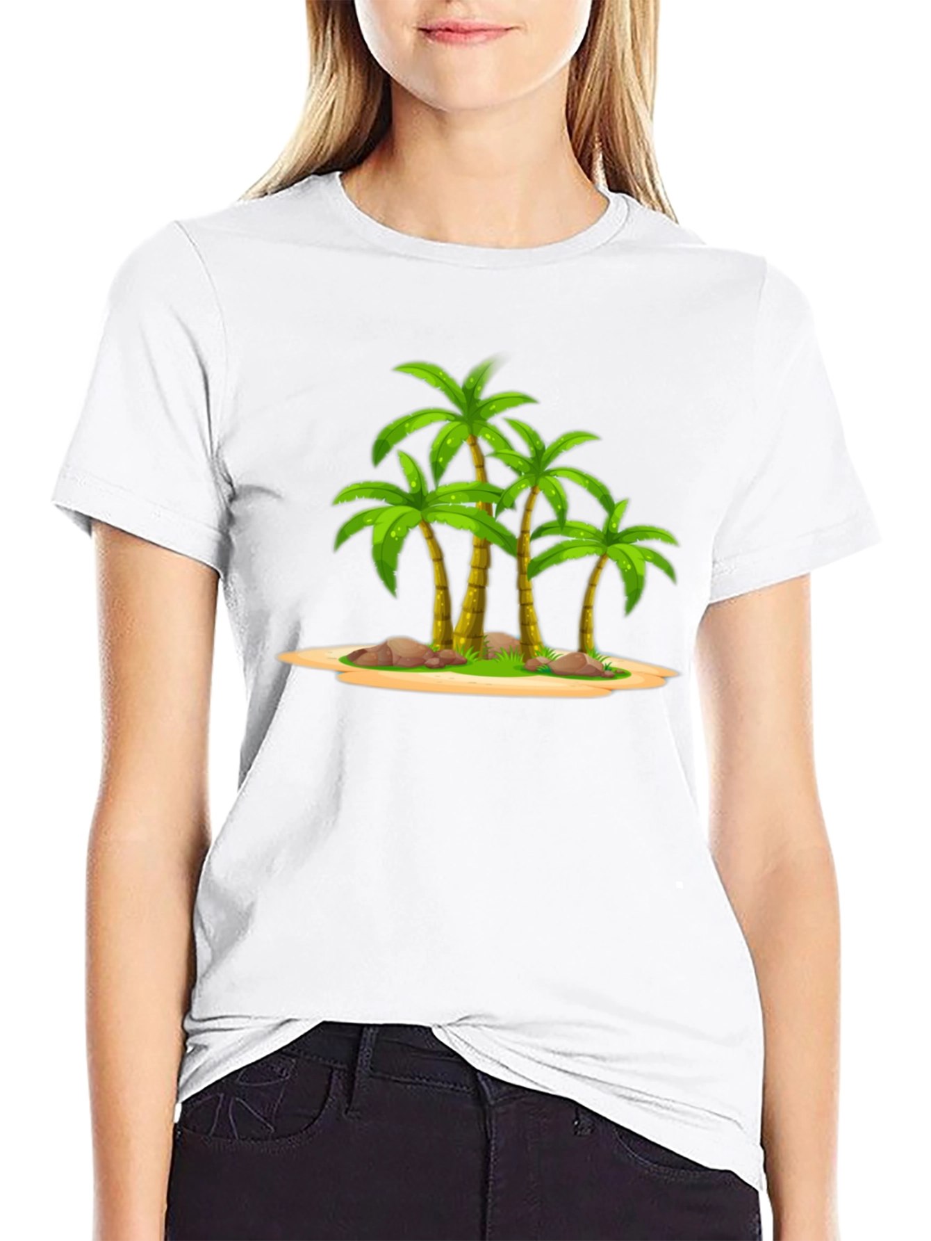 Tropical Palm Tree Graphic Tee - Island Vibes