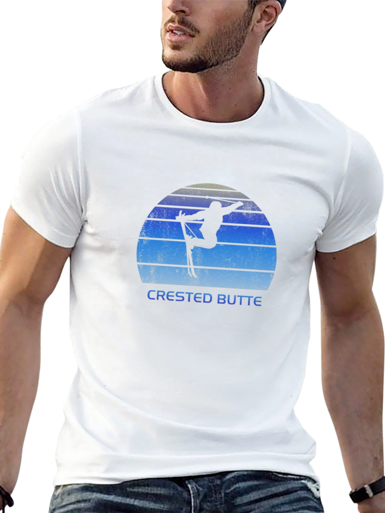 Crested Butte Skiing Silhouette T-Shirt