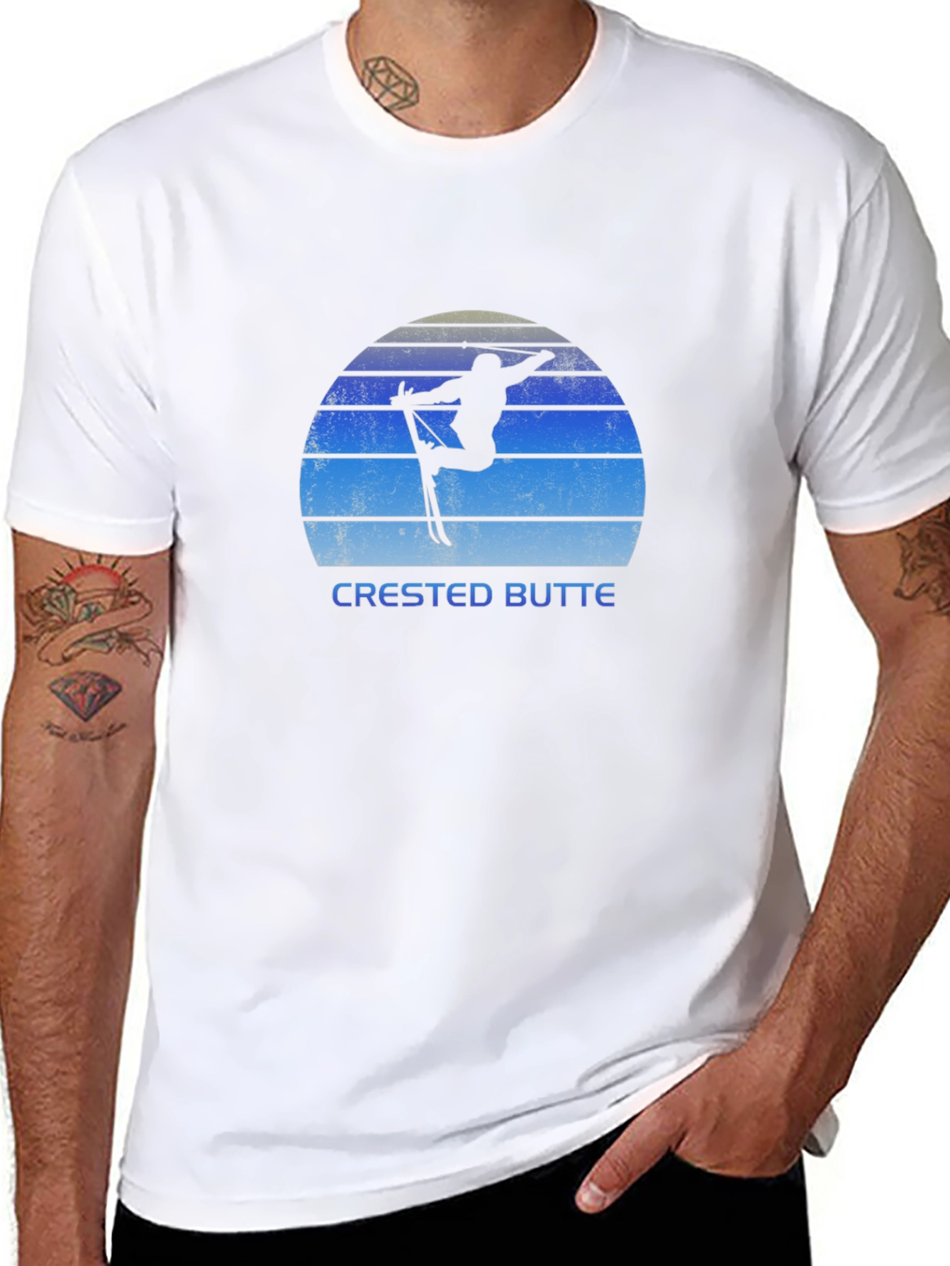 Crested Butte Skiing Silhouette T-Shirt