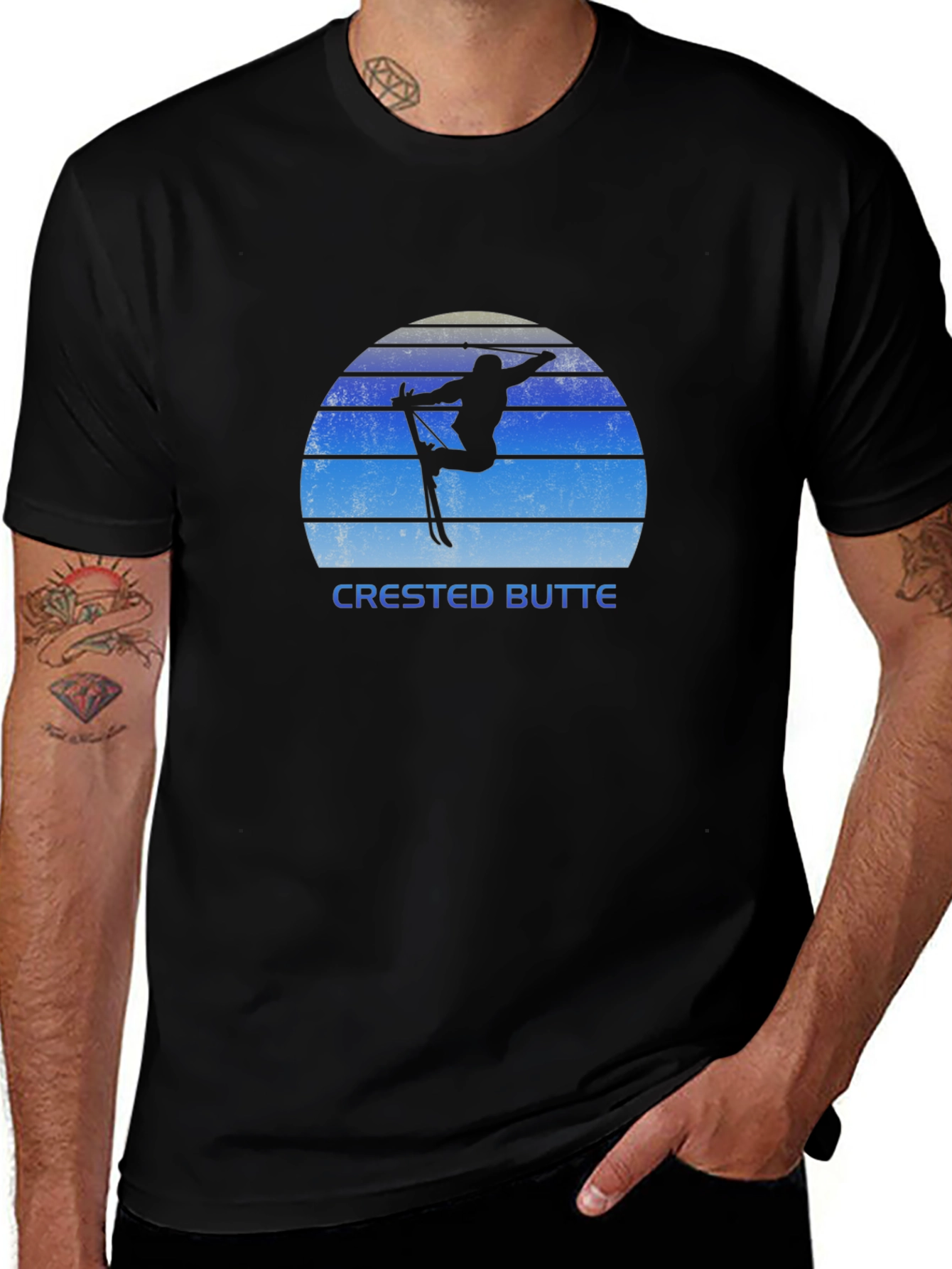 Crested Butte Skiing Silhouette T-Shirt