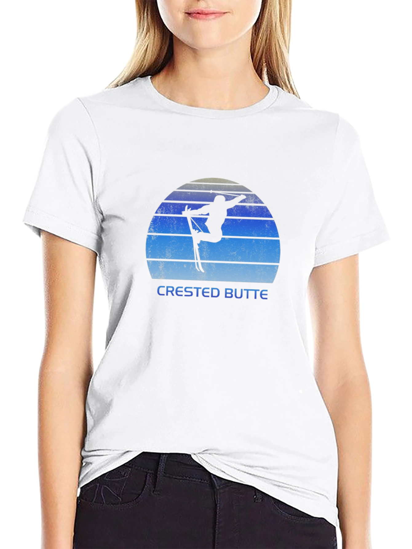 Crested Butte Skiing Silhouette T-Shirt