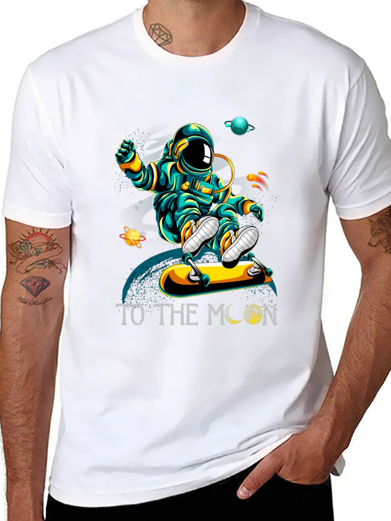 Astronaut Skateboard T-Shirt - To The Moon!