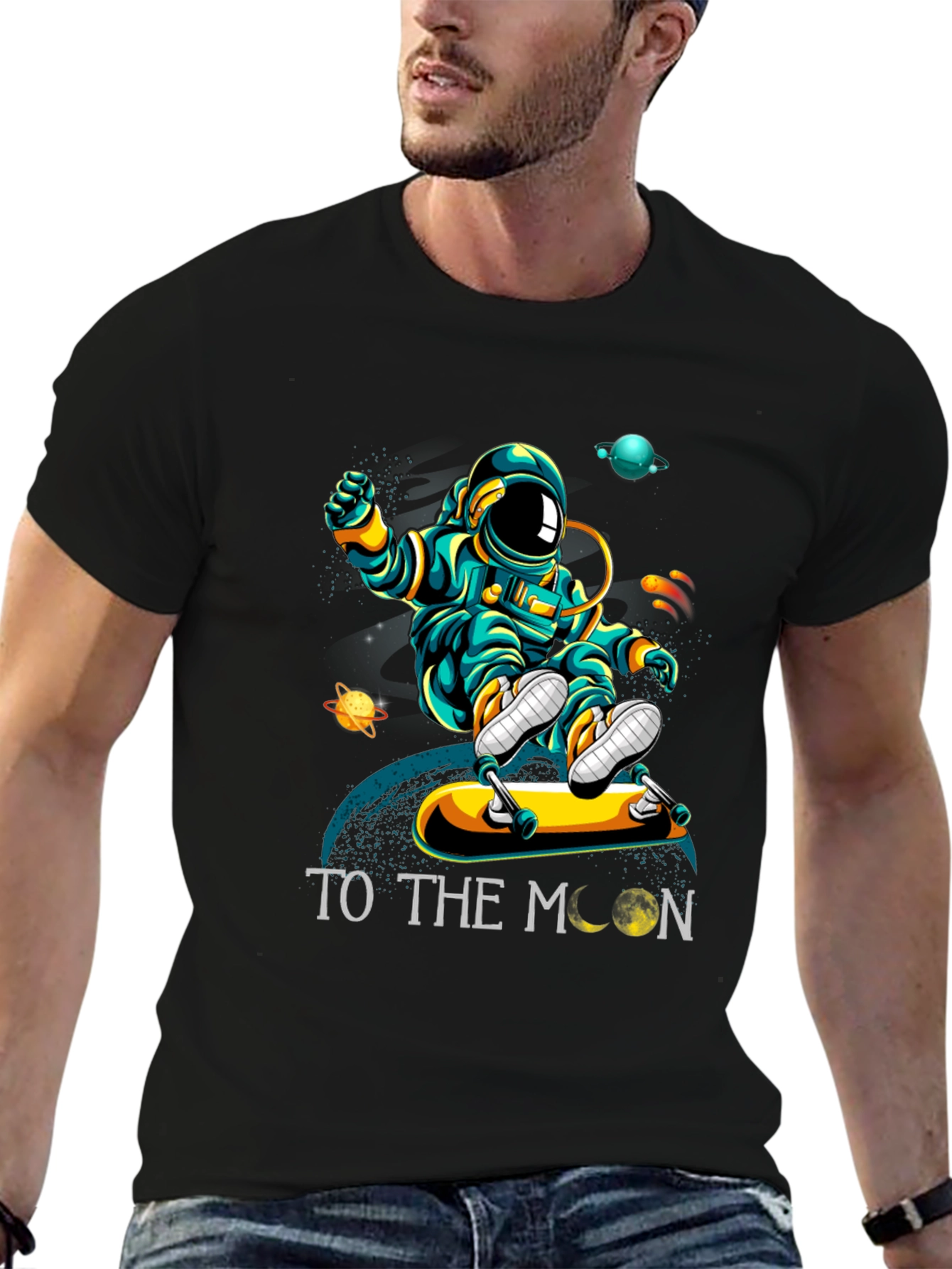 Astronaut Skateboard T-Shirt - To The Moon!