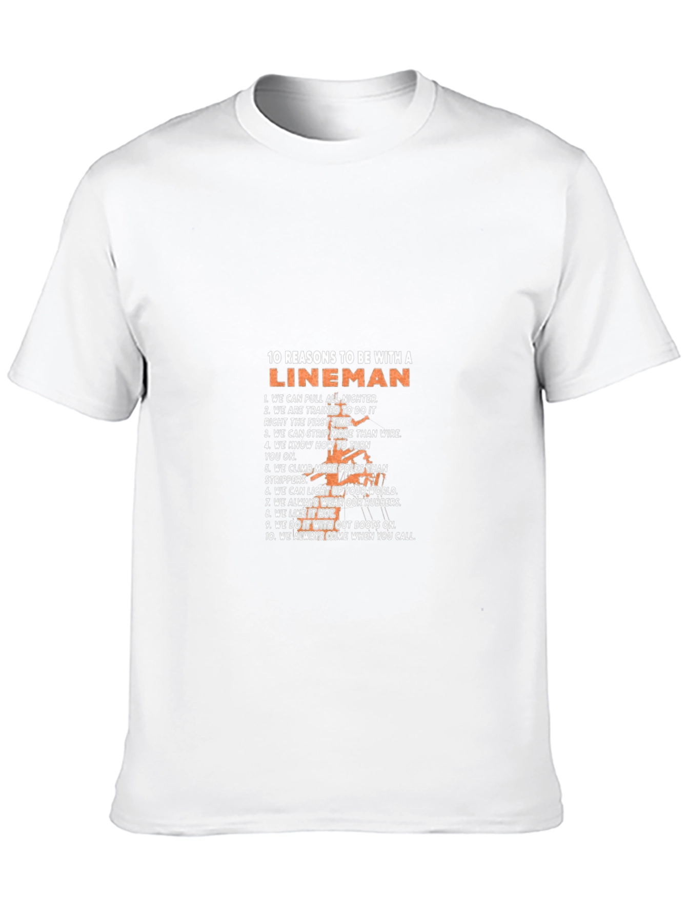 Lineman Reasons Graphic Tee - Black Cotton T-Shirt