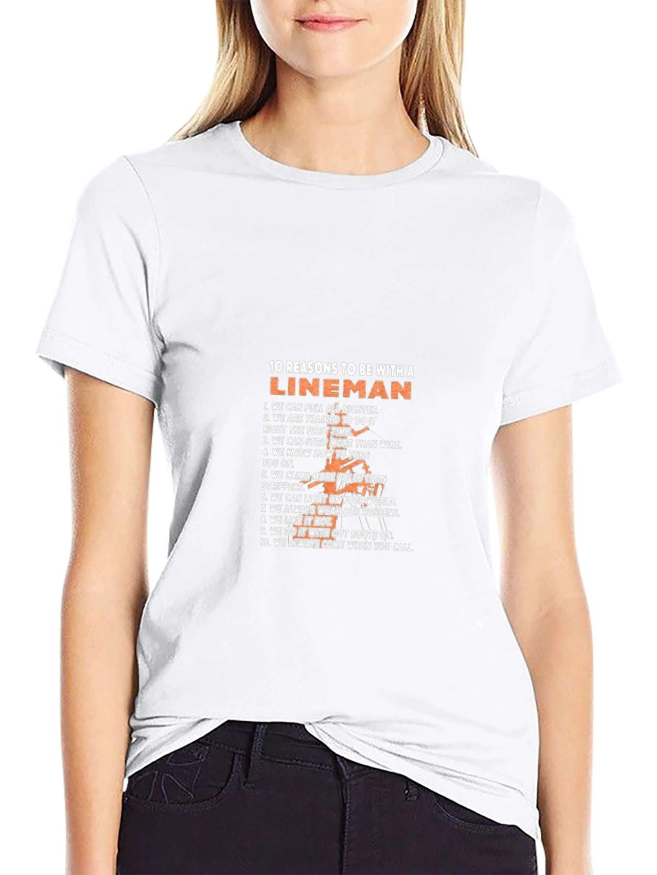 Lineman Reasons Graphic Tee - Black Cotton T-Shirt