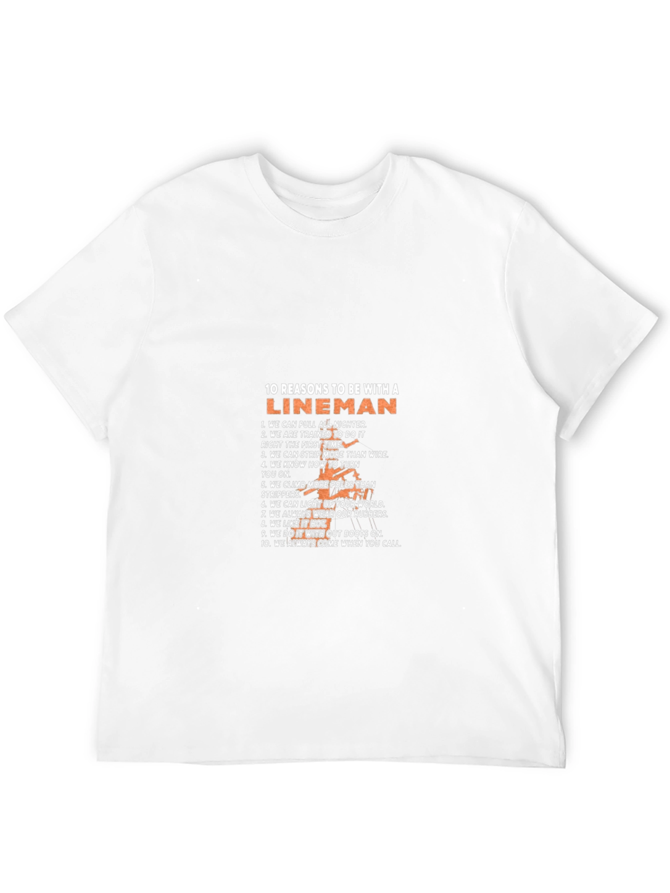 Lineman Reasons Graphic Tee - Black Cotton T-Shirt