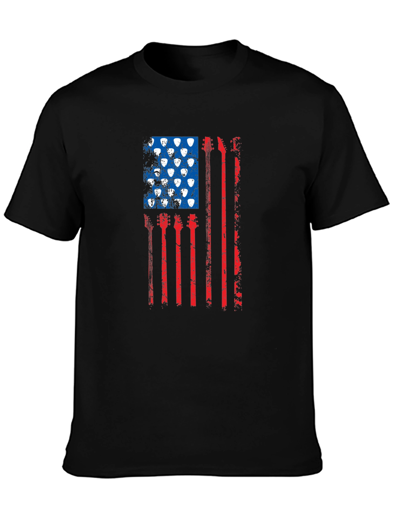 Patriotic Guitar American Flag T-Shirt