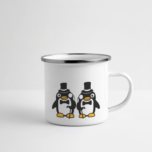 2 Penguin Gentlemen Sir Two Mr. Top Hat Monocle
