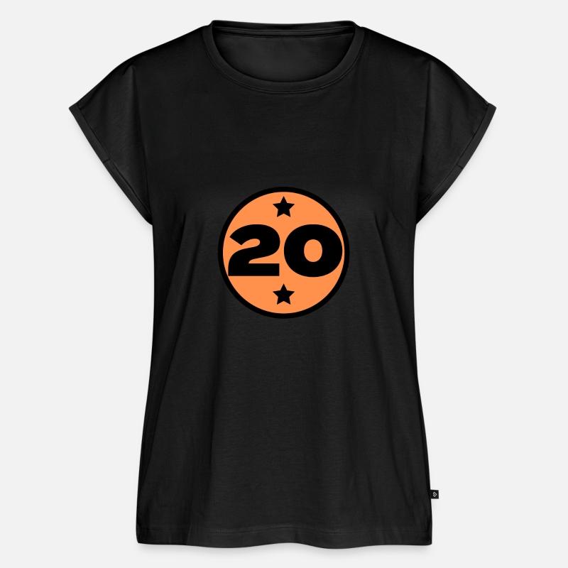 20 Circle Orange Black Birthday Age