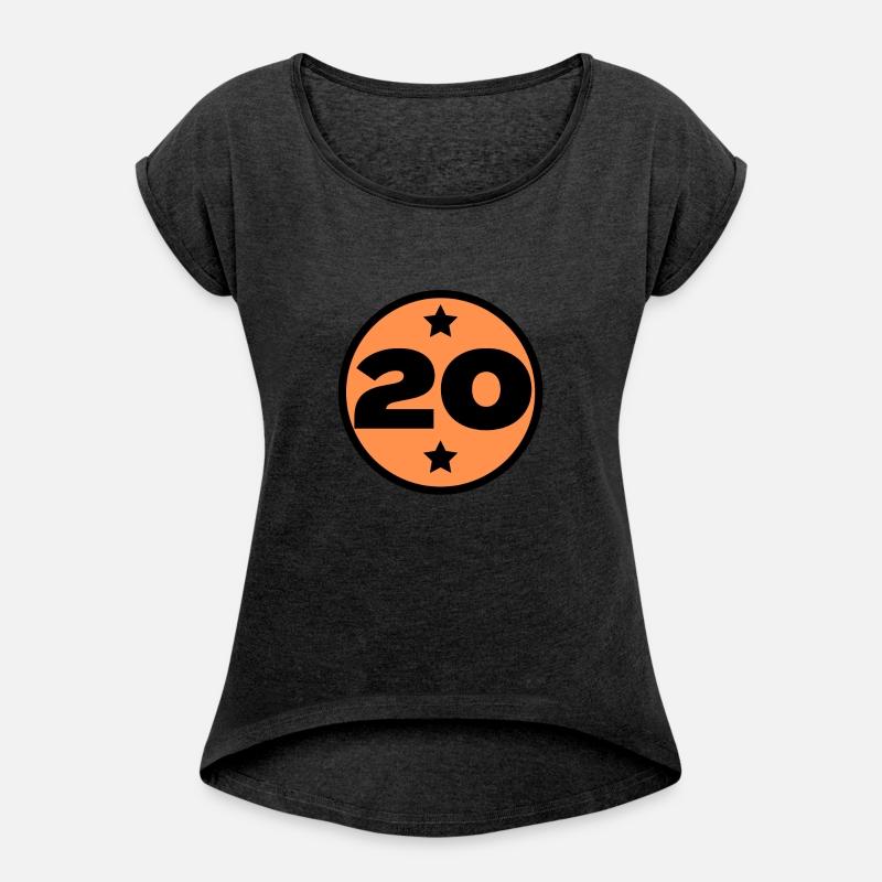 20 Circle Orange Black Birthday Age