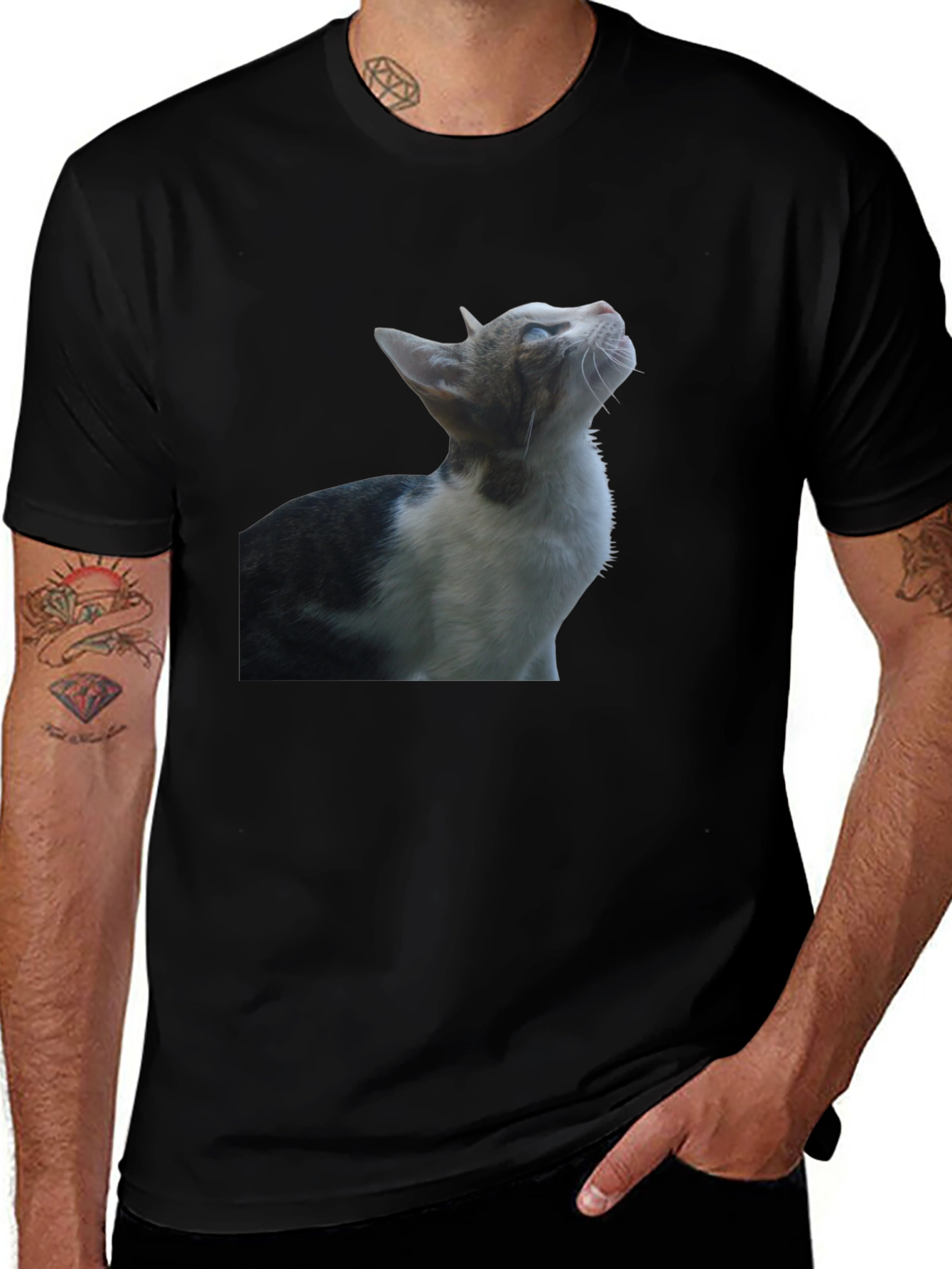 Cat Graphic Black T-Shirt