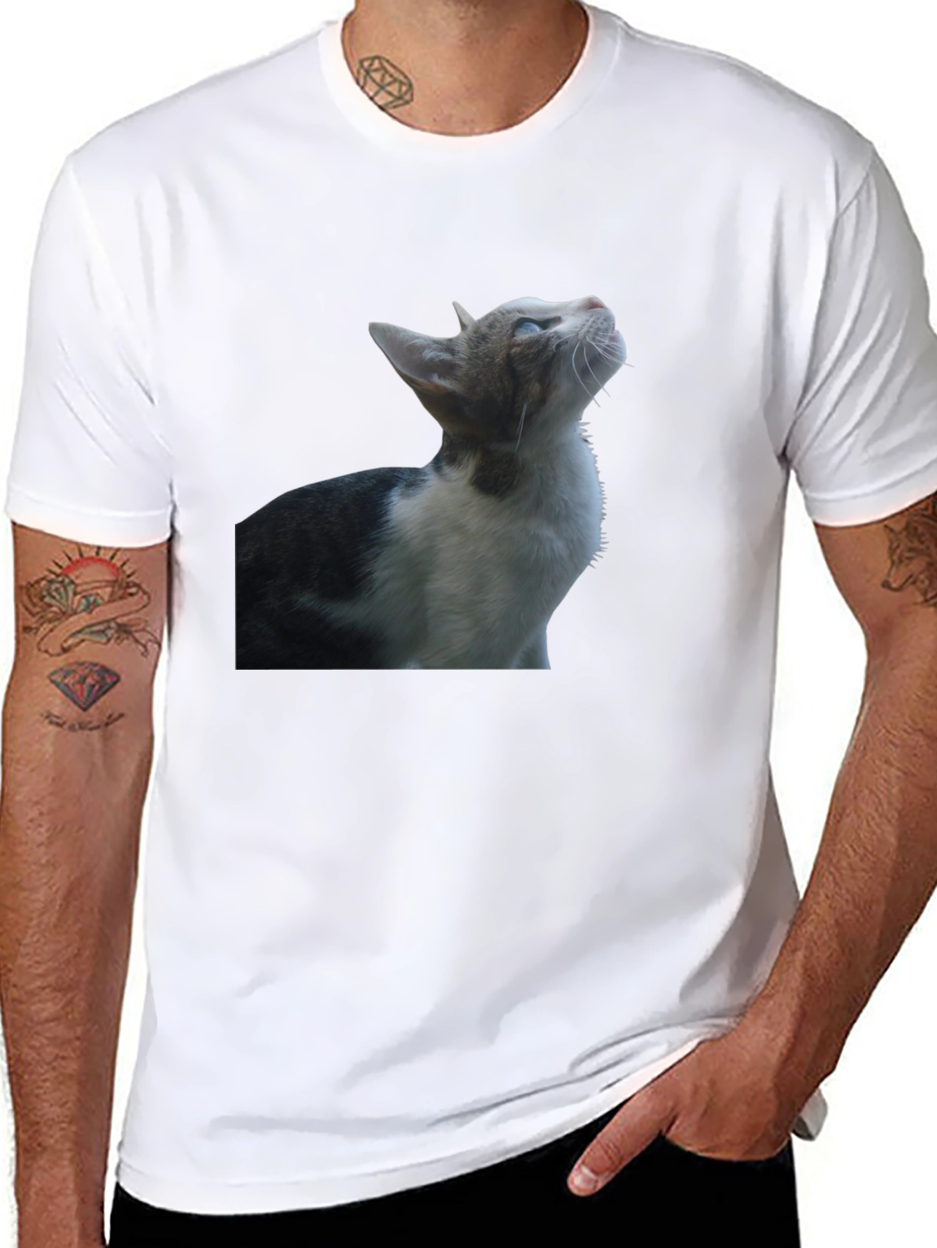 Cat Graphic Black T-Shirt